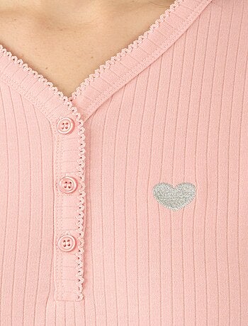 Chemise de nuit maille interlock côtelée douce et souple - Damart