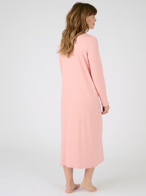 Chemise de nuit maille interlock côtelée douce et souple - Damart - Kiabi
