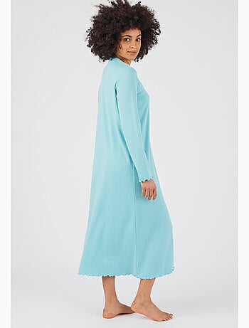 Chemise de nuit maille interlock côtelée douce et souple - Damart