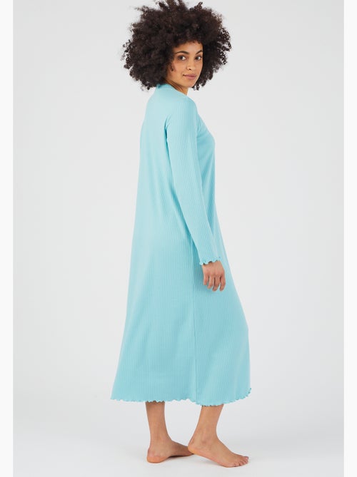 Chemise de nuit maille interlock côtelée douce et souple - Damart - Kiabi