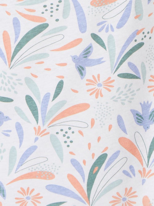 Chemise de nuit maille jersey graphique pur coton peigné - Damart - Kiabi