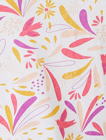 Chemise de nuit maille jersey graphique pur coton peigné - Damart