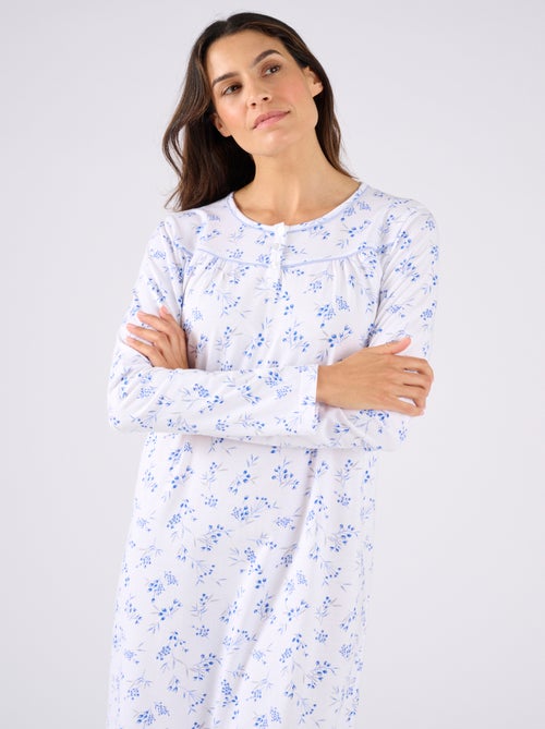 Chemise de nuit maille jersey pur coton - Damart - Kiabi