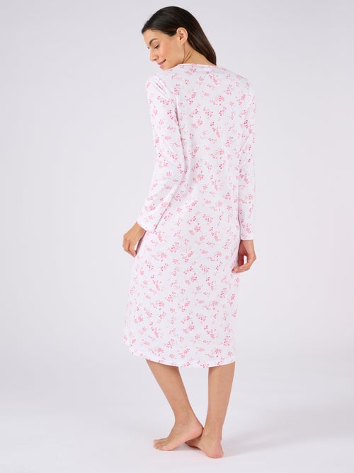 Chemise de nuit maille jersey pur coton - Damart - Kiabi