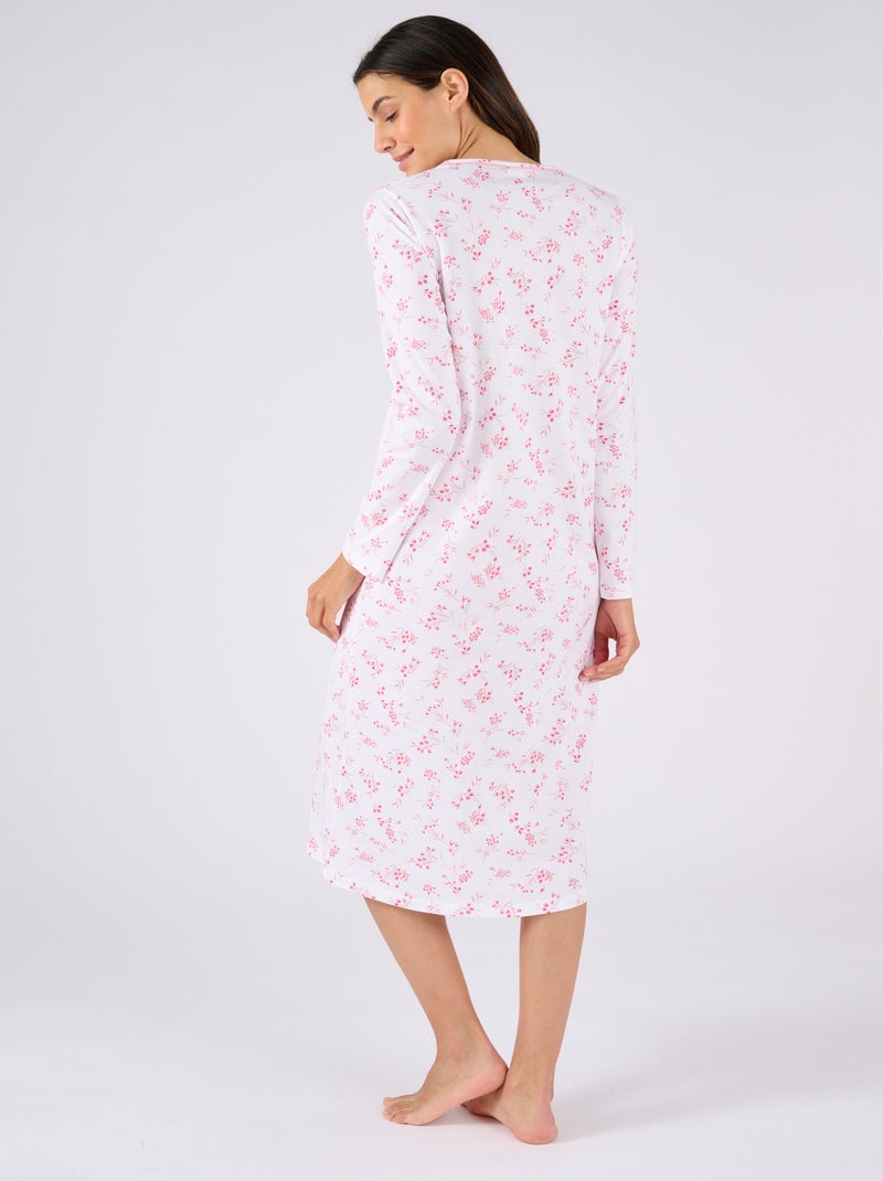 Chemise de nuit maille jersey pur coton - Damart Rose - Kiabi