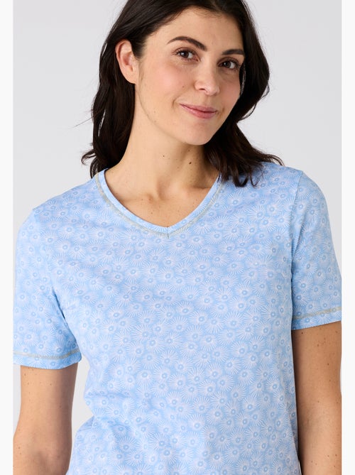 Chemise de nuit maille jersey pur coton peigné - damart - Kiabi