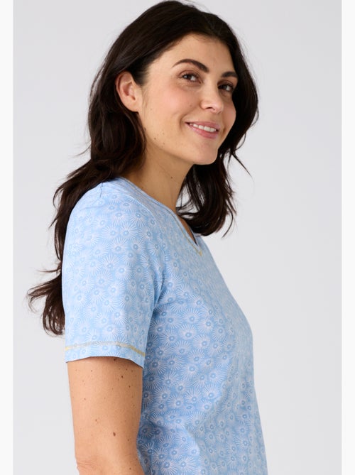 Chemise de nuit maille jersey pur coton peigné - damart - Kiabi