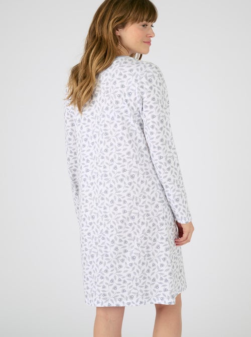 Chemise de nuit maille jersey pur coton peigné - Damart - Kiabi
