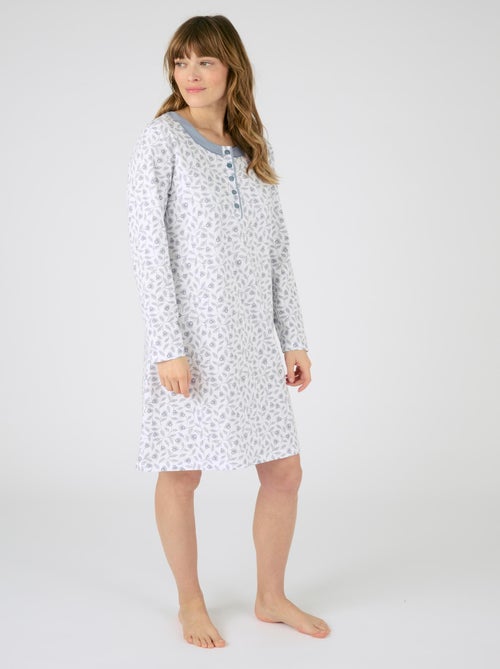 Chemise de nuit maille jersey pur coton peigné - Damart - Kiabi