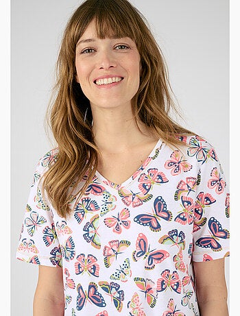 Chemise de nuit maille jersey pur coton peigné - Damart