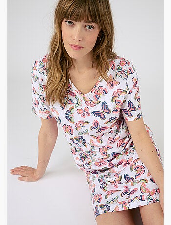 Chemise de nuit maille jersey pur coton peigné - Damart