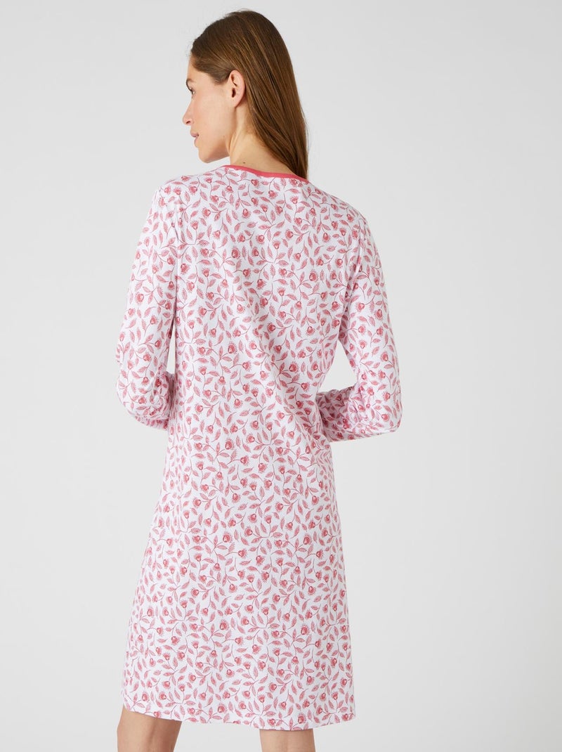Chemise de nuit maille jersey pur coton peigné - Damart Rouge - Kiabi
