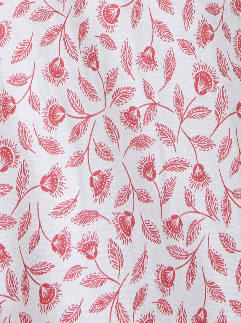 Chemise de nuit maille jersey pur coton peigné - Damart Rouge - Kiabi