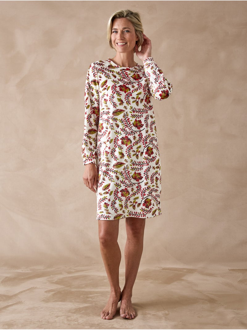 Chemise de nuit maille polaire douce - DAXON Ivoire - Kiabi