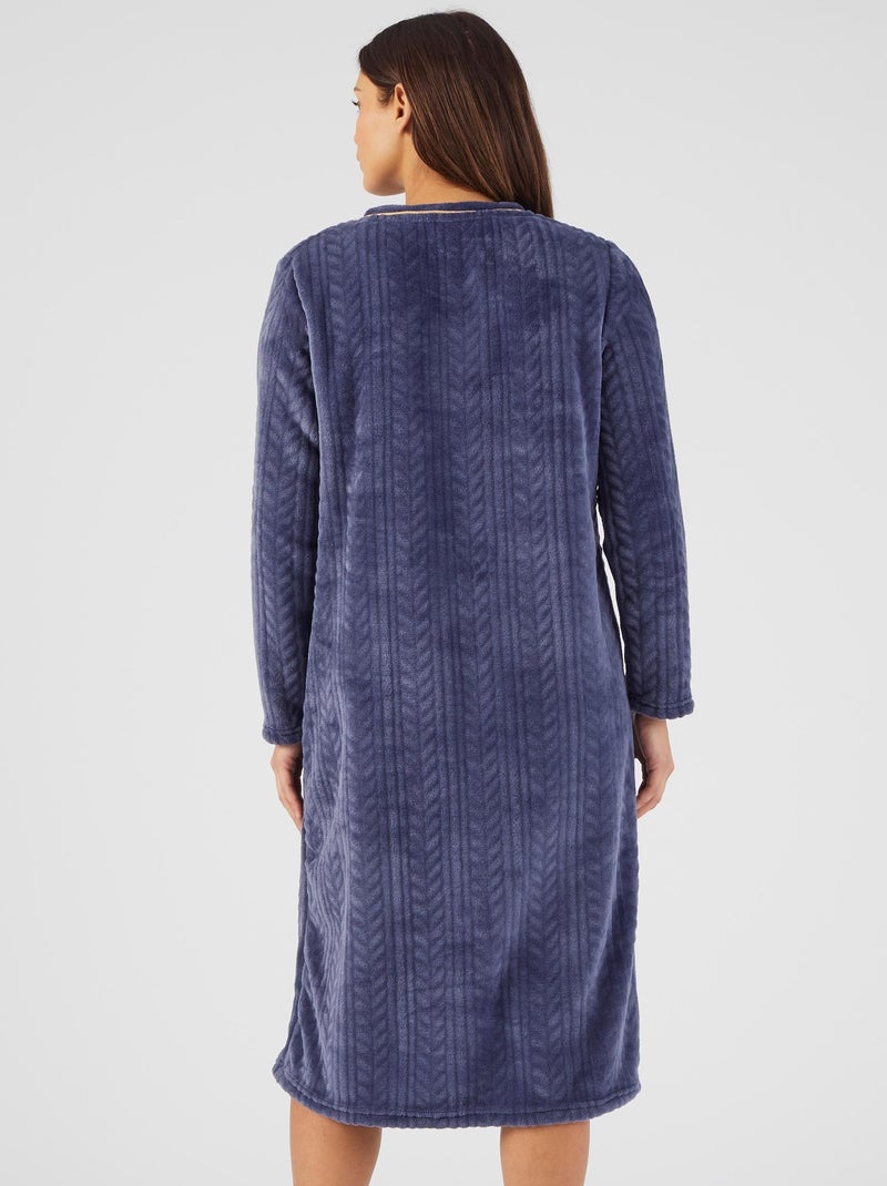 Chemise de nuit maille torsadée Thermolactyl - Damart Bleu nuit - Kiabi