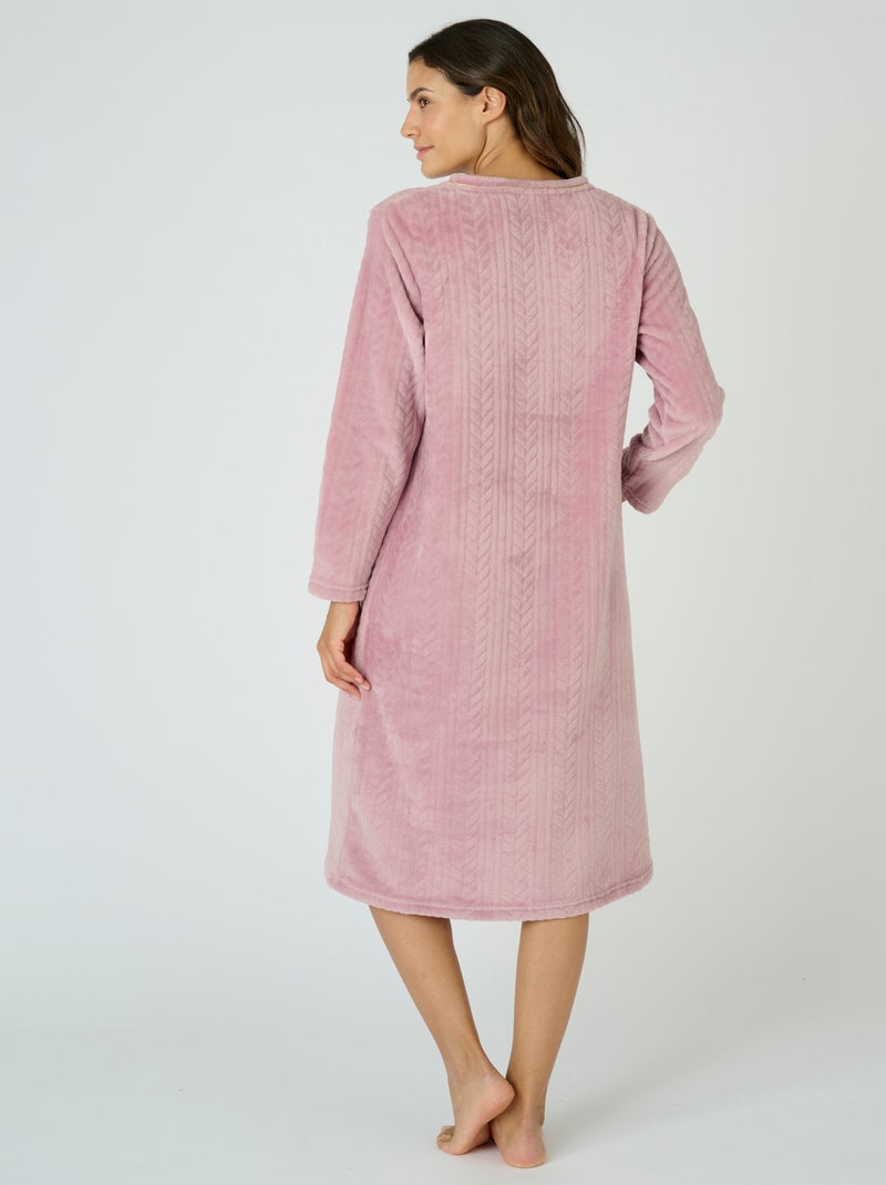 Chemise de nuit maille torsadée Thermolactyl - Damart Mauve - Kiabi