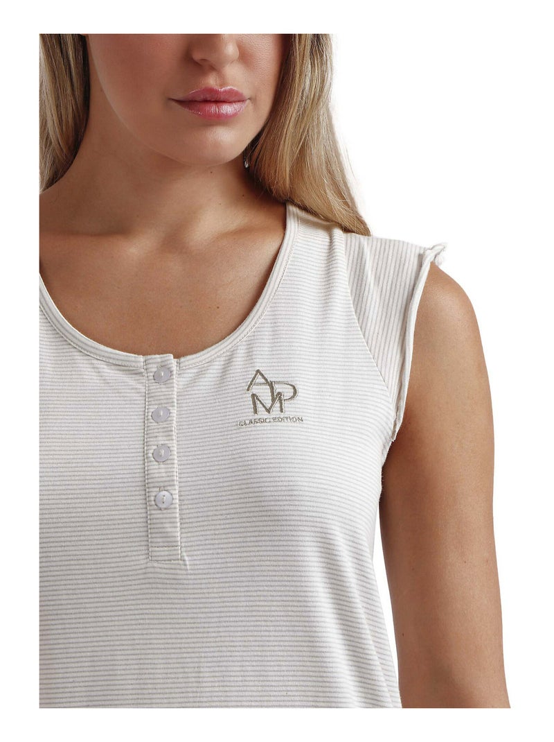 Chemise de nuit manches courtes ADM Edition Gris - Kiabi