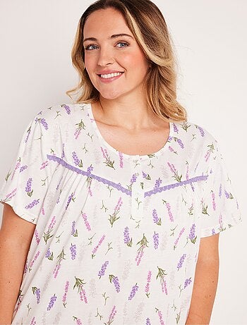 Chemise de nuit manches courtes boutonnée