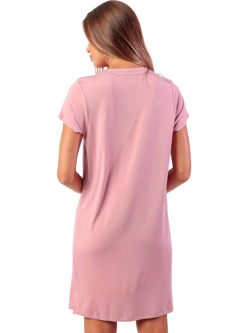 Chemise de nuit manches courtes Classic Summer Rose - Kiabi