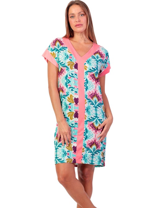 Chemise de nuit manches courtes Colorful Luxury - Kiabi Chemise de nuit manches courtes Colorful Luxury - Kiabi