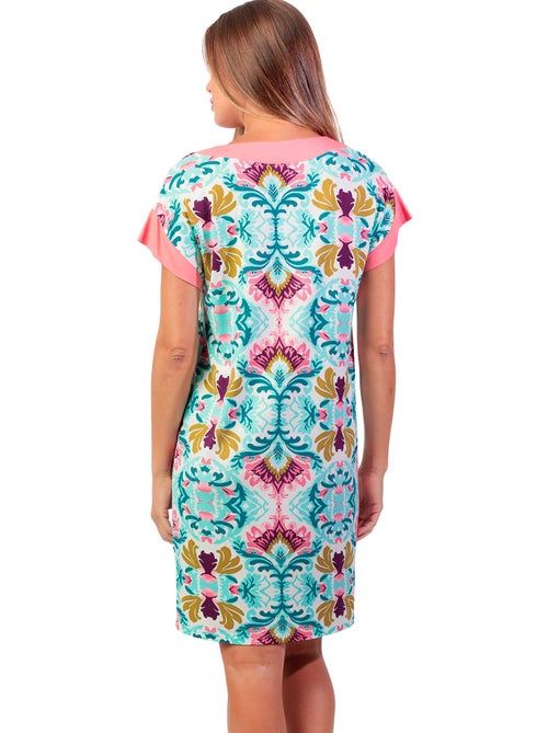 Chemise de nuit manches courtes Colorful Luxury - Kiabi Chemise de nuit manches courtes Colorful Luxury - Kiabi