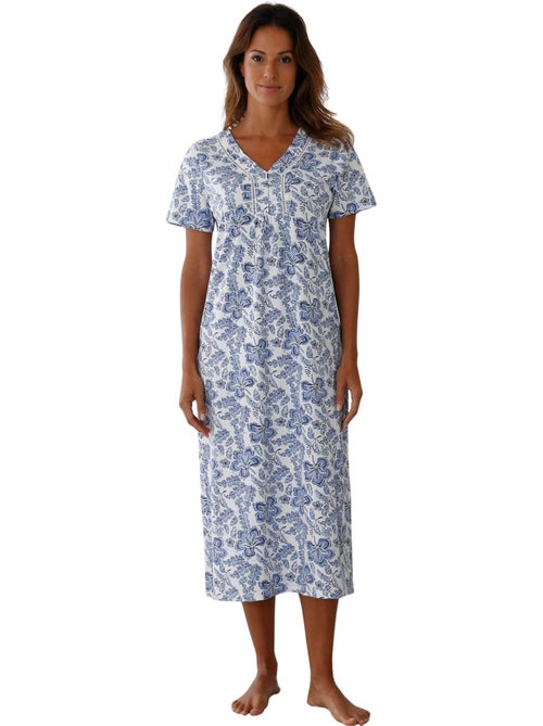 Chemise de nuit manches courtes coton - DAXON - Kiabi