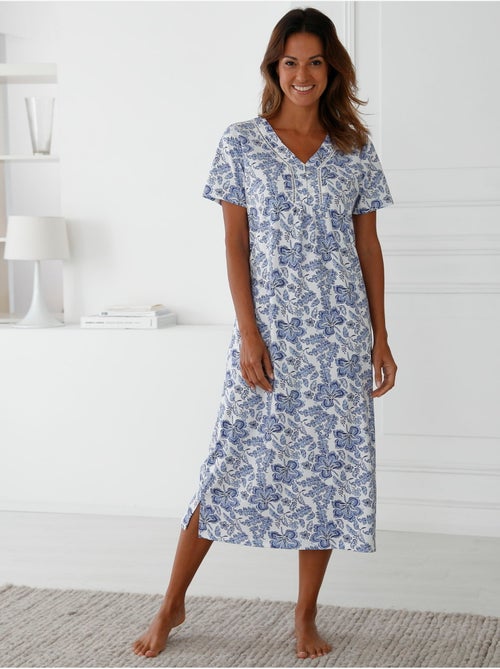 Chemise de nuit manches courtes coton - DAXON - Kiabi