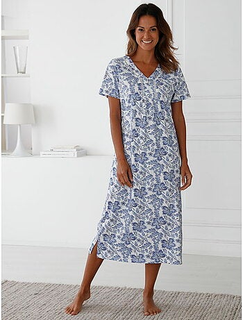Chemise de nuit manches courtes coton