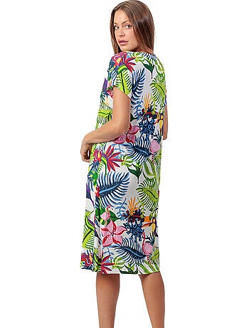 Chemise de nuit manches courtes Exotic Parrot