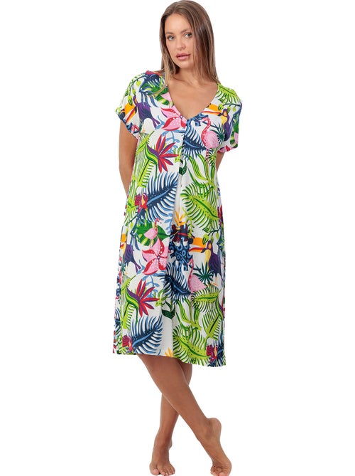Chemise de nuit manches courtes Exotic Parrot - Kiabi Chemise de nuit manches courtes Exotic Parrot - Kiabi