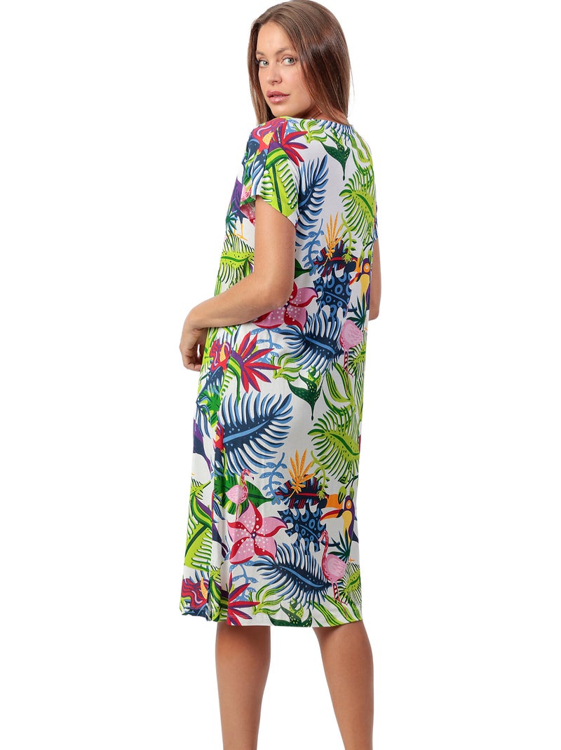 Chemise de nuit manches courtes Exotic Parrot Multicolore - Kiabi