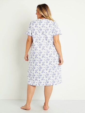 Chemise de nuit manches courtes fleurie