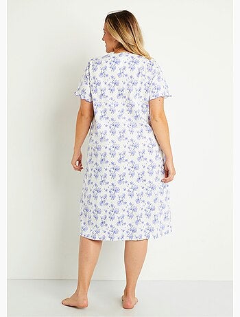 Chemise de nuit manches courtes fleurie