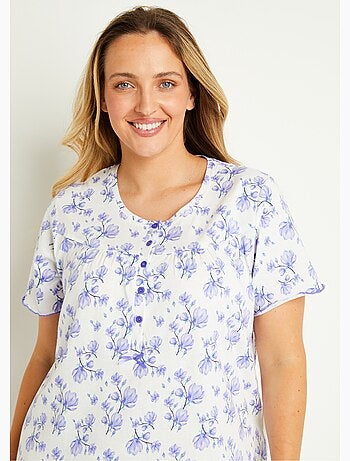 Chemise de nuit manches courtes fleurie