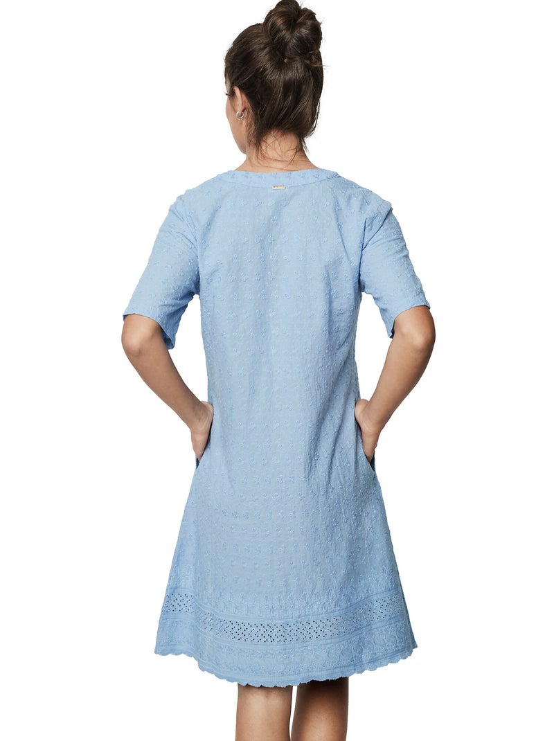 Chemise de nuit manches courtes HOMEWEAR P102 Bleu - Kiabi