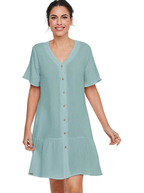 Chemise de nuit manches courtes HOMEWEAR P119 - Kiabi Chemise de nuit manches courtes HOMEWEAR P119 - Kiabi