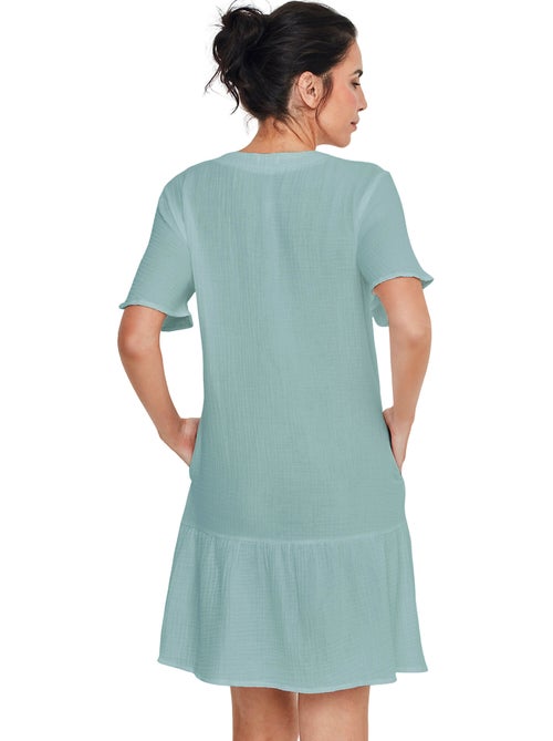 Chemise de nuit manches courtes HOMEWEAR P119 - Kiabi Chemise de nuit manches courtes HOMEWEAR P119 - Kiabi
