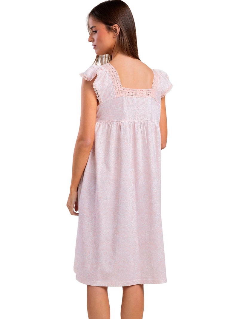 Chemise de nuit manches courtes maternité Light Classic Rose - Kiabi