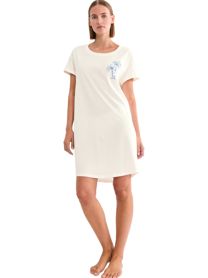 Chemise de nuit manches courtes MINDFUL Blanc - Kiabi