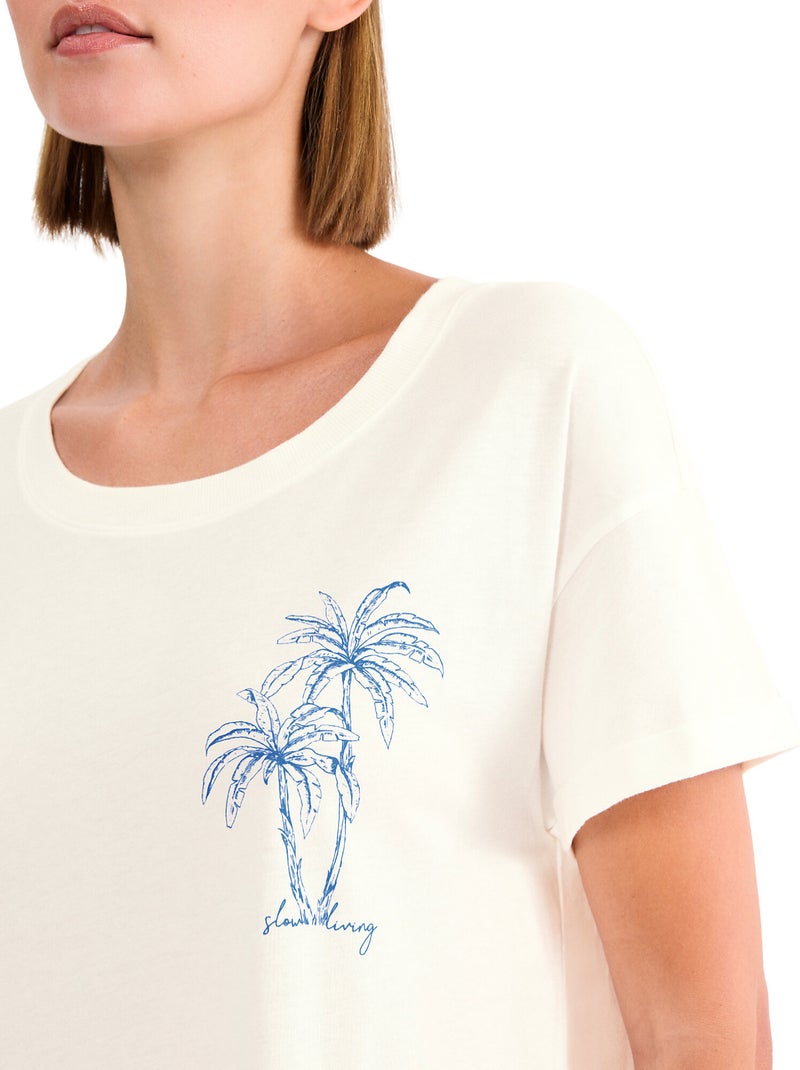 Chemise de nuit manches courtes MINDFUL Blanc - Kiabi