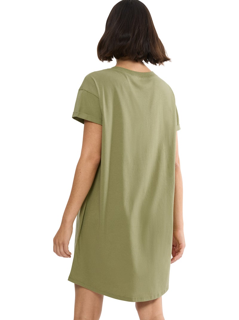Chemise de nuit manches courtes MINDFUL Kaki - Kiabi