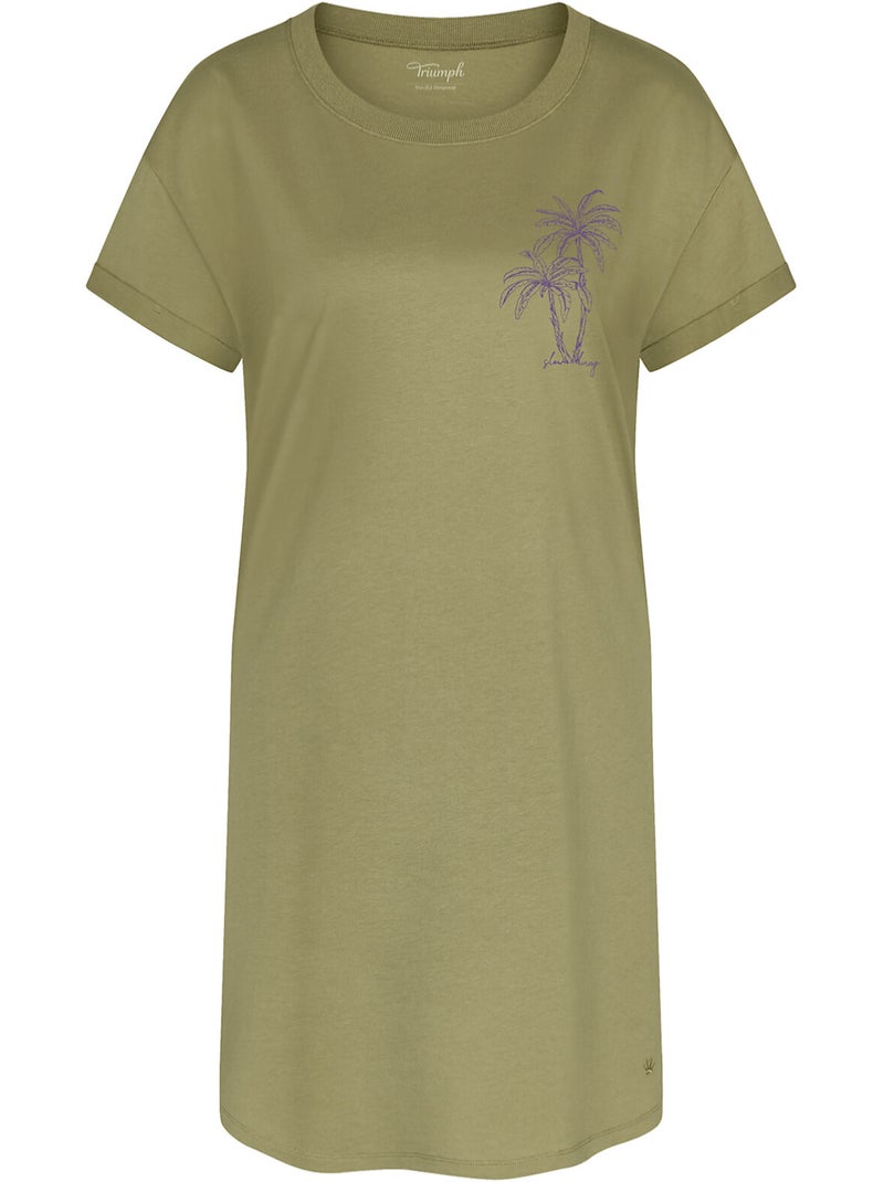 Chemise de nuit manches courtes MINDFUL Kaki - Kiabi