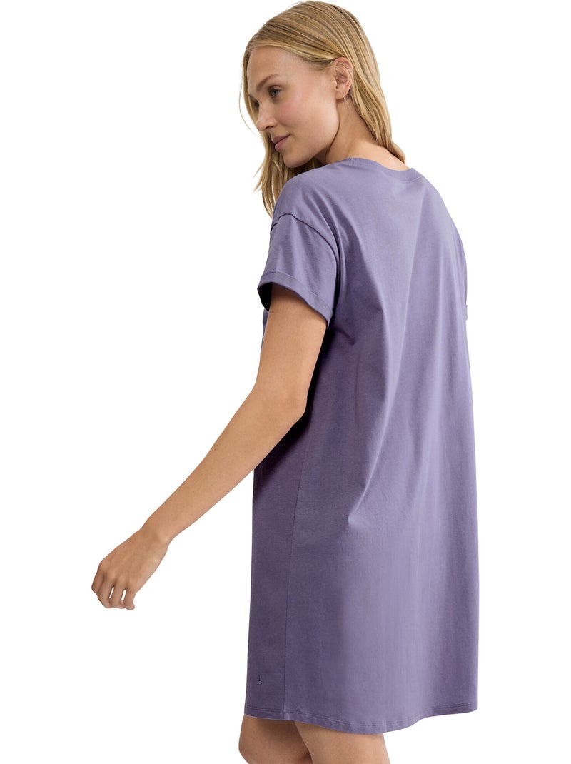 Chemise de nuit manches courtes MINDFUL Violet - Kiabi