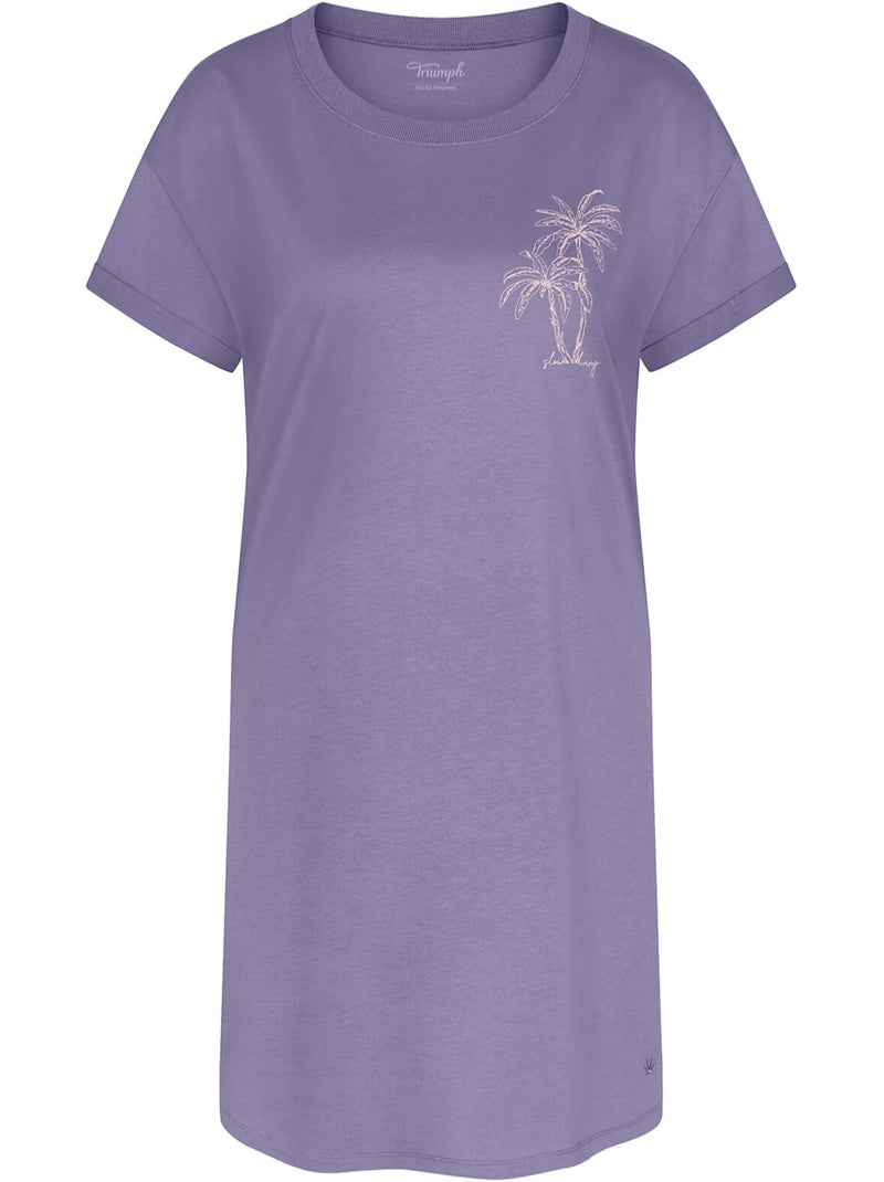 Chemise de nuit manches courtes MINDFUL Violet - Kiabi
