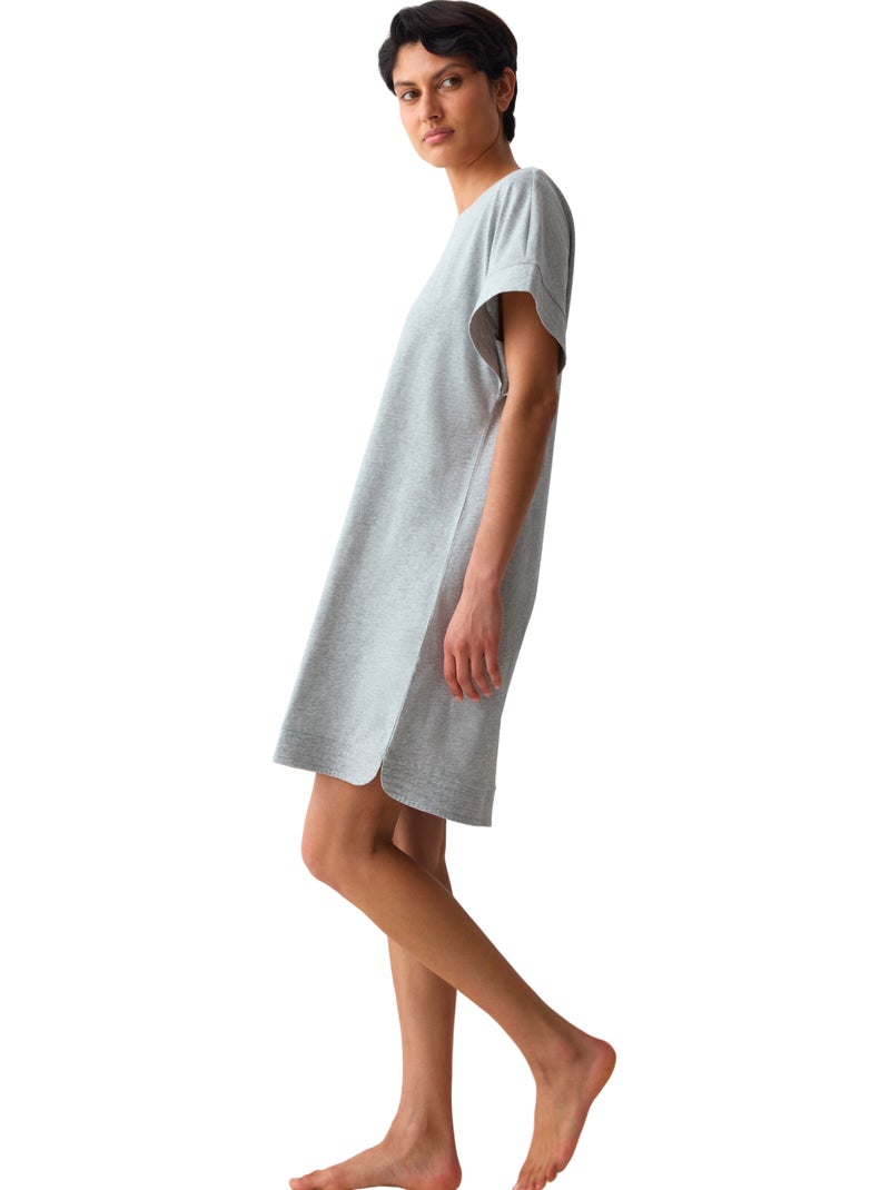 Chemise de nuit manches courtes minimalistic Gris - Kiabi