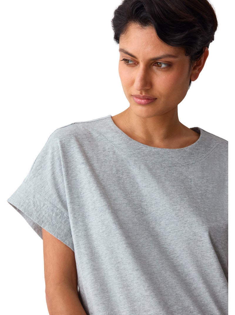 Chemise de nuit manches courtes minimalistic Gris - Kiabi