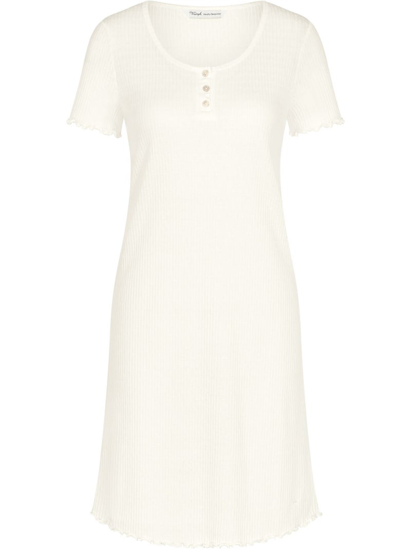 Chemise de nuit manches courtes MIX MATCH Blanc - Kiabi