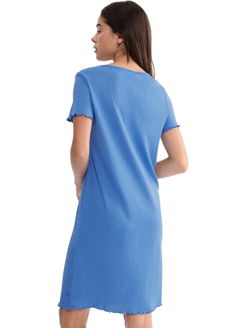 Chemise de nuit manches courtes MIX MATCH Bleu - Kiabi