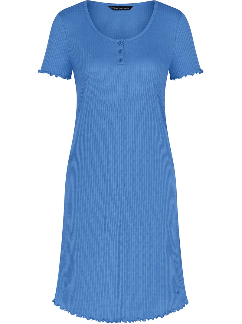 Chemise de nuit manches courtes MIX MATCH Bleu - Kiabi