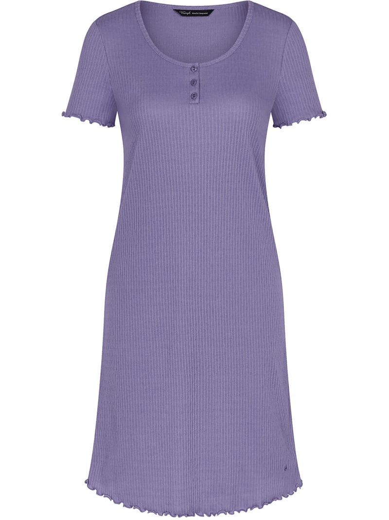 Chemise de nuit manches courtes MIX MATCH Violet - Kiabi
